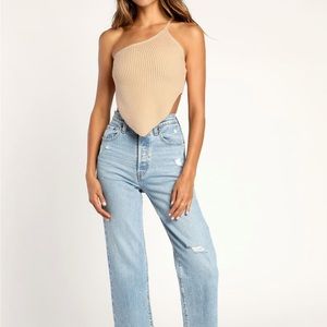 Lulu’s Knit One-Shoulder Crop Top